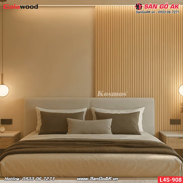 Lam 4 sóng Galawood L4S-908 vân gỗ sồi vàng đậm